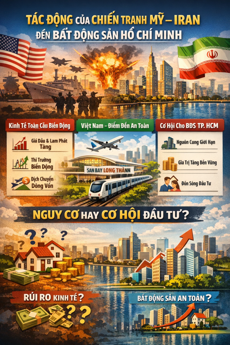 Tác động của chiến tranh Mỹ - Iran đến bất động sản Hồ Chí Minh.